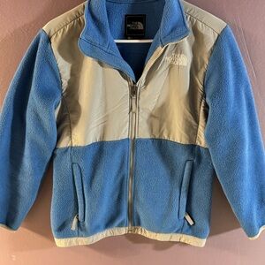 The North Face Kids Blue and Beige Puffer Jacket